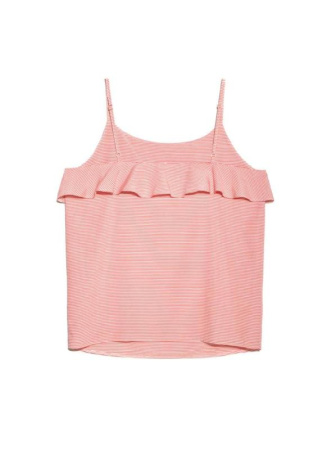 Стильный топ на тонких бретелях LBL 910 || Блуза жін. CE LBL 910, р.170-88-94, white-coral