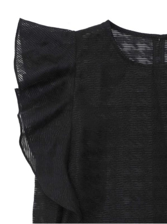 Блузка с воланами из полупрозрачного полотна с рисунком LBL 1099 || Блуза жін. CE LBL 1099, р.170-88-94, black