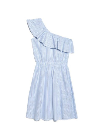 Эффектное платье на одно плечо с воланом  LPL 930 || Плаття жін. CE LPL 930, р.170-84-90, blue-white