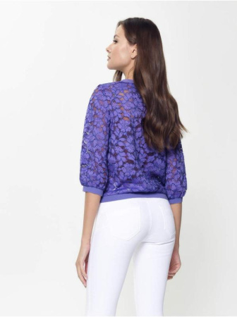 Кружевной джемпер с объемными рукавами LD 904 || Джемпер жін. CE LD 904, р.170-84, lilac bluish