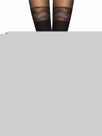 Колготки з імітацією ажурних панчіх DELIGHT Lycra, р. 3, Nero