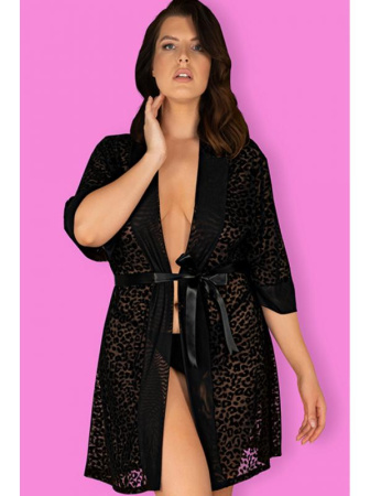 Пеньюар Obsessive Jagueria peignoir Черный