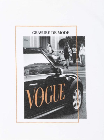 Белая хлопковая футболка с принтом &quot;Vogue&quot; LD 1113 || Джемпер жін. CE LD 1113, р.170-92, white