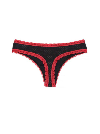 Трусы &quot;стринг&quot; LAZY DAYS LST 1004 (на вешалке) || Труси жін. CE LAZY DAYS LST 1004 (вішалка), р.98, black-red