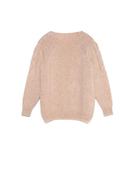 Вязаный джемпер с косами из объемной пряжи с шерстью и мохером LDK 077