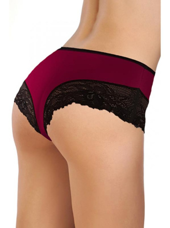 Полные трусики ORO Rosabella 2224 Бургундово-черный || Полные трусики ORO Rosabella 2224 Бургундово-черный