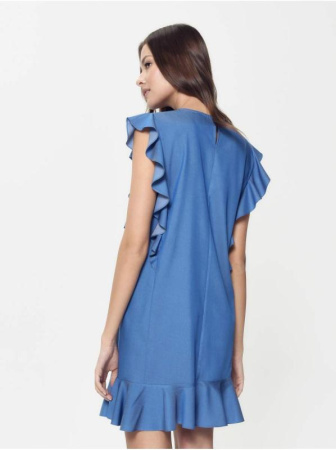 Джинсовое платье А-силуэта с воланами LPL 905 || Плаття жін. CE LPL 905, р.170-84-90, light denim