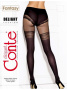 Колготки з імітацією ажурних панчіх DELIGHT Lycra, р. 3, Nero