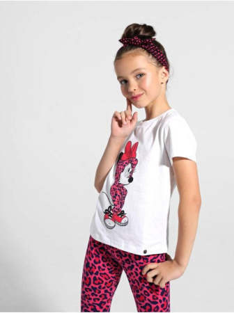 Ультрамодная футболка с коротким рукавом Disney 963 || Джемпер дів. CE DISNEY DD 963, р.104,110-56, ice white