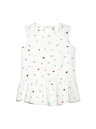 Ультрамодная блузка без рукавов с ярким принтом LBL 918 || Блуза жін. CE LBL 918, р.170-92-98, white WIFI