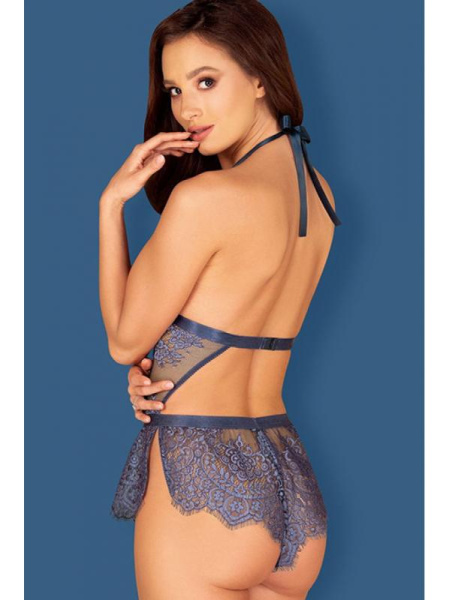 Боди Obsessive Flowlace Синий