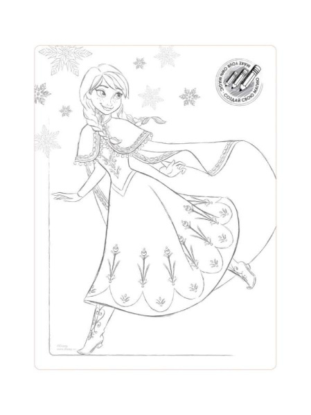 Колготки з малюнками Disney Frozen 20 і вкладишем-розфарбуванням, р. 140-146, Bianco