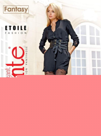 Колготки з імітацією дрібної сітки і малюнком "зірки" ETOILE Lycra, р. 2, Nero