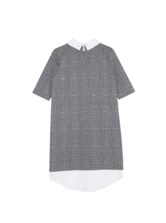 Платье в клетку с имитацией рубашки LPL 1052 || Плаття жін. CE LPL 1052, р.170-100-106, grey-ivory check