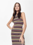 Облегающее платье миди на тонких бретелях LPL 922 || Плаття жін. CE LPL 922, р.170-84-90, black stripes