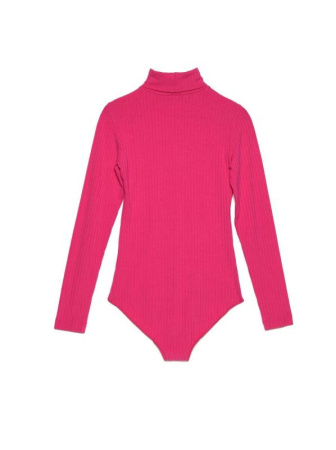 Классическая боди-водолазка в рубчик из вискозы премиального качества LBD 1030 || Боді жін. CE LBD 1030, р.164-100-106, pink sorbet