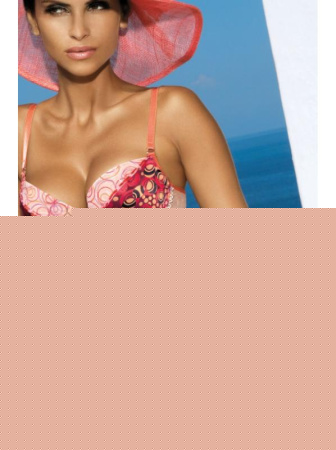 Комплект Konrad Lempi - бюстгальтер push up  и стринги Персик