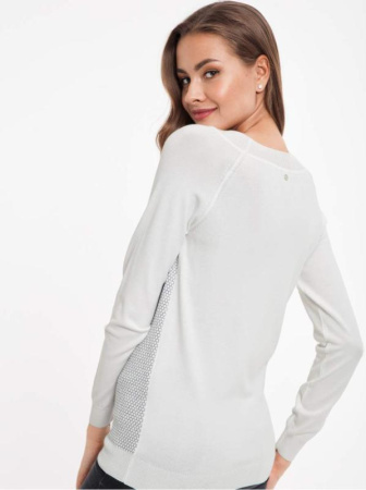 Экстрамягкий фактурный джемпер с металлическим блеском 036