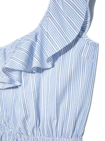 Эффектное платье на одно плечо с воланом  LPL 930 || Плаття жін. CE LPL 930, р.170-84-90, blue-white