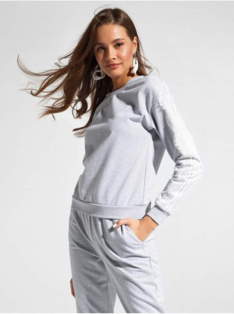 Хлопковый свитшот с легким мерцанием люрекса LD 1051 || Джемпер жін. CE LD 1051, р.170-84, shiny grey