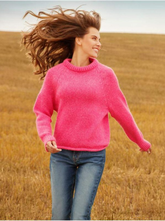 Вязаный джемпер из объемной итальянской пряжи с шерстью и мохером LDK 075 || Джемпер жін. CE LDK075 18С-265СП, р.170-88, emerald green