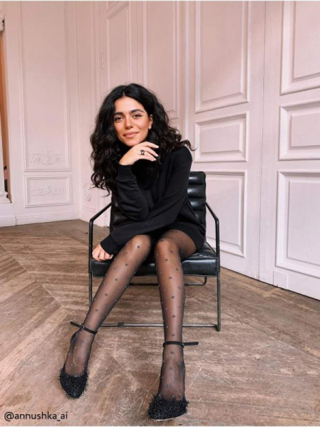 Колготки в горошок з люрексом BRILLIANT Lycra, р. 4, Nero