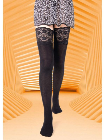 Чулки Dolores Cotton 100 den, 3/4, nero(чёрный)