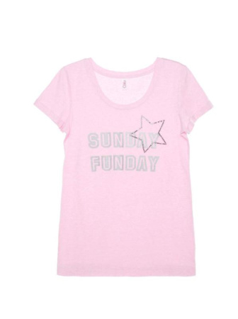 Футболка с рисунком и аппликацией из стразов LD 742 || ВТЖ Джемпер жін. CE LD 742, р.170-96, рожевий