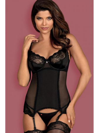 Комплект Obsessive Amallie corset Черный