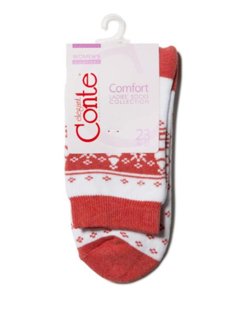 Носки жен. хлопковые Conte COMFORT (махровые) 7С-47СП, р.23, 080 белый-красный || Шкарпетки жін. бавовняні COMFORT (махрові) 17С-64СП, р.23, 118 темно-бірюзовий
