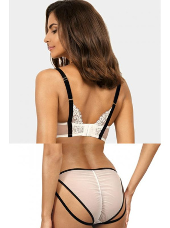 Комплект Ewa Bien Blanche - бюстгальтер с мягкой чашкой без косточек B920 и бразилианки C500 Экри-черный || Комплект Ewa Bien Blanche - бюстгальтер с мягкой чашкой без косточек B920 и бразилианки C500 Экри-черный